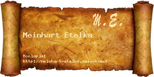 Meinhart Etelka névjegykártya